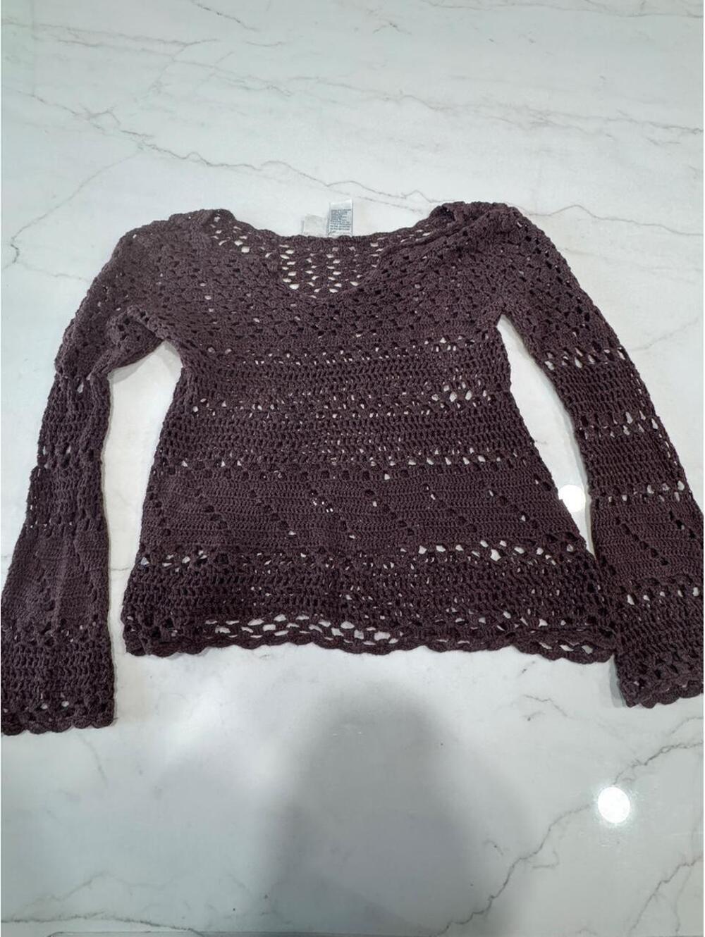 Women's Brown and Purple Blous